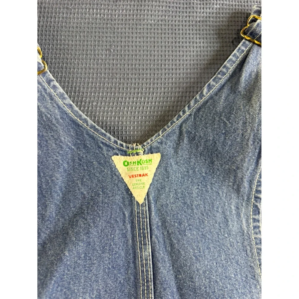 Vintage OshKosh Bgosh Vestbak Denim Overalls Mens 38x29 Made in USA Blue